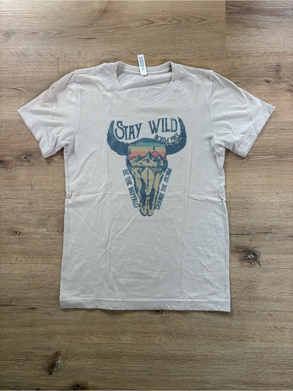 Bella Canvas Neutral Beige Crewneck Stay Wild Graphic Tee